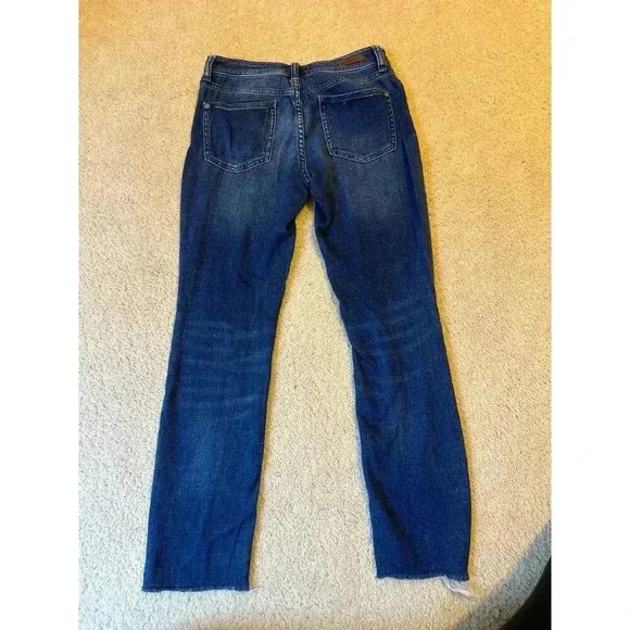 Pilcro for Anthropologie Mid Rise Dark Wash Skinny Jeans Frayed Stretch Size 26 - Picture 2 of 6